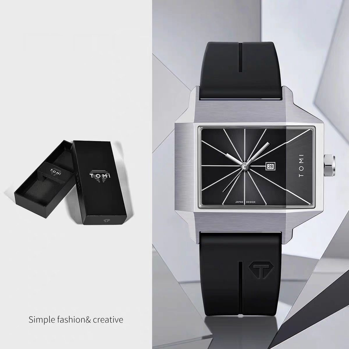 Rectangular-plate Mens And Womens Watches