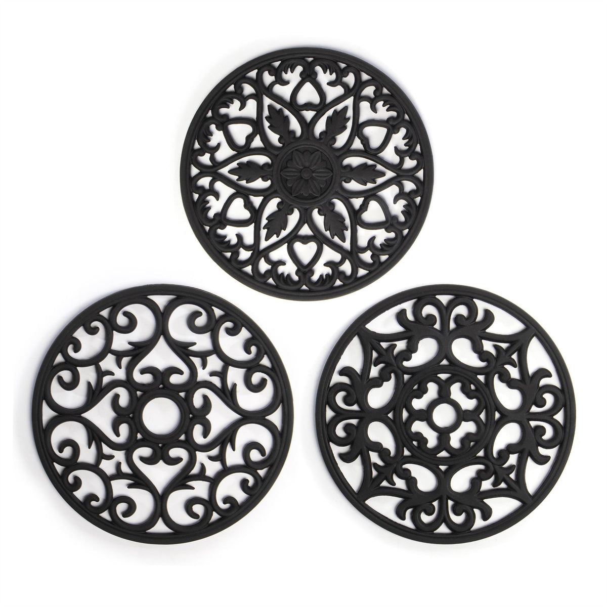 Silicone Trivets - Set of 3 Black | Pukkr
