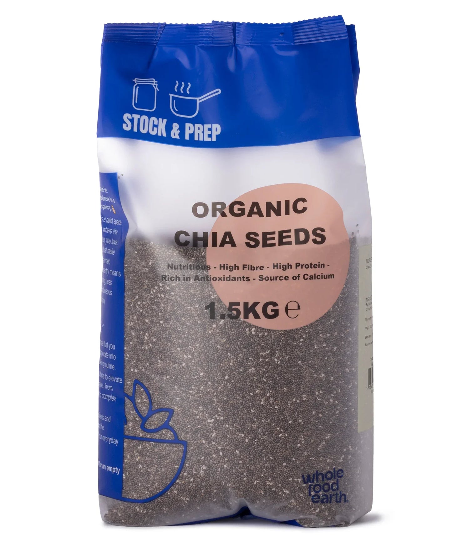 Semillas de Chía Orgánicas 1.5kg - Paquete a Granel Premium | Almacena y Prepara