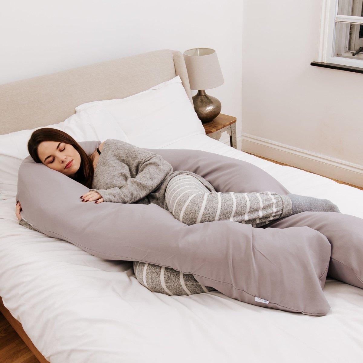 9ft Maternity Pillow with Removable Grey Case