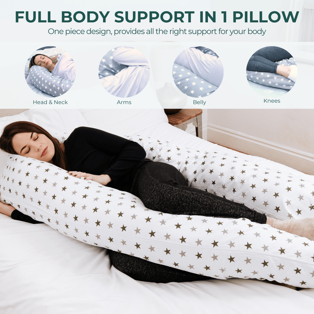 9 Ft Maternity Pillow And Case - Light Blue