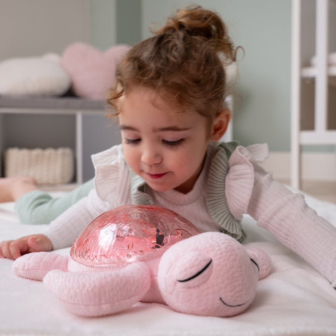 Cloud B Tranquil Turtle Rechargeable Night Light – Ocean Projection & Cry Sensor | Pink