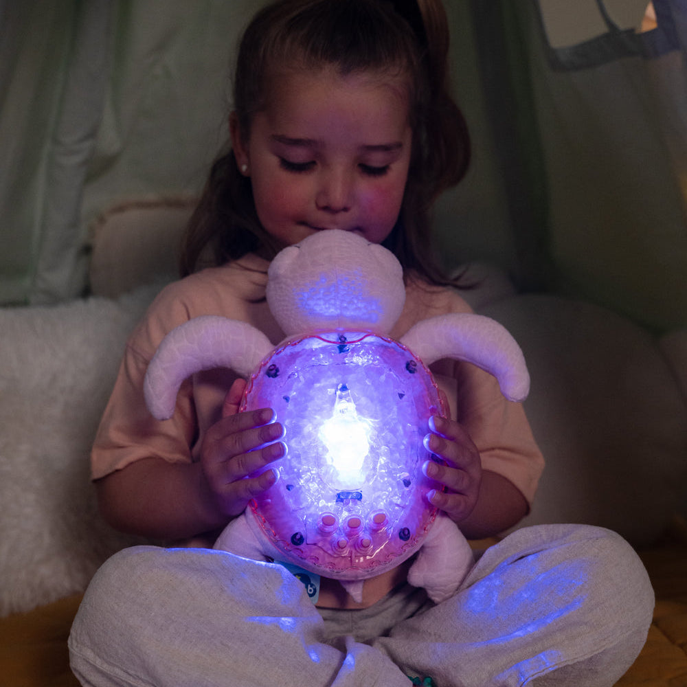 Cloud B Tranquil Turtle Rechargeable Night Light – Ocean Projection & Cry Sensor | Pink