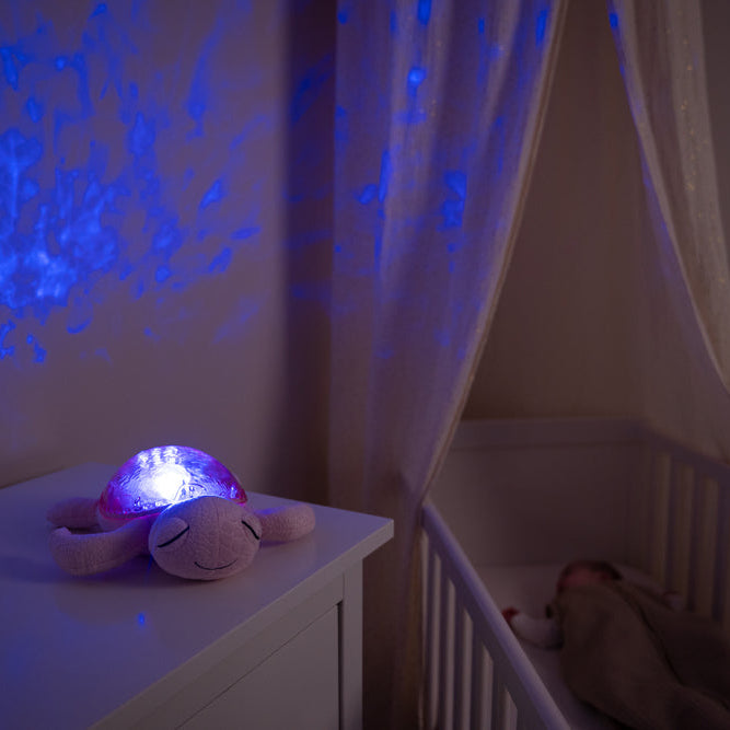 Cloud B Tranquil Turtle Rechargeable Night Light – Ocean Projection & Cry Sensor | Pink