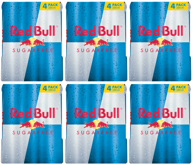 6 x Red Bull Sugarfree Energy Drink 4er-Pack 4X250Mls