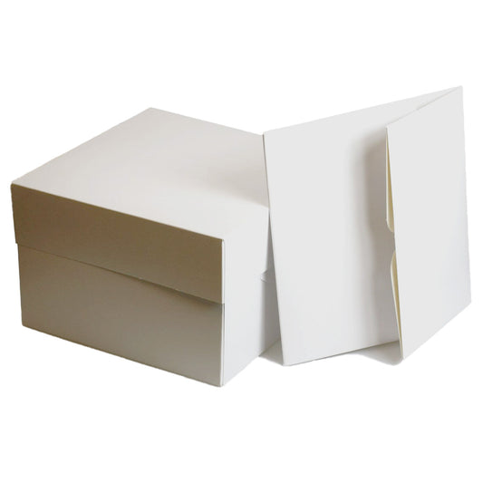 White Cake Boxes by Culpitt | 8", 10" & 12" | Flat-Pack with Lid