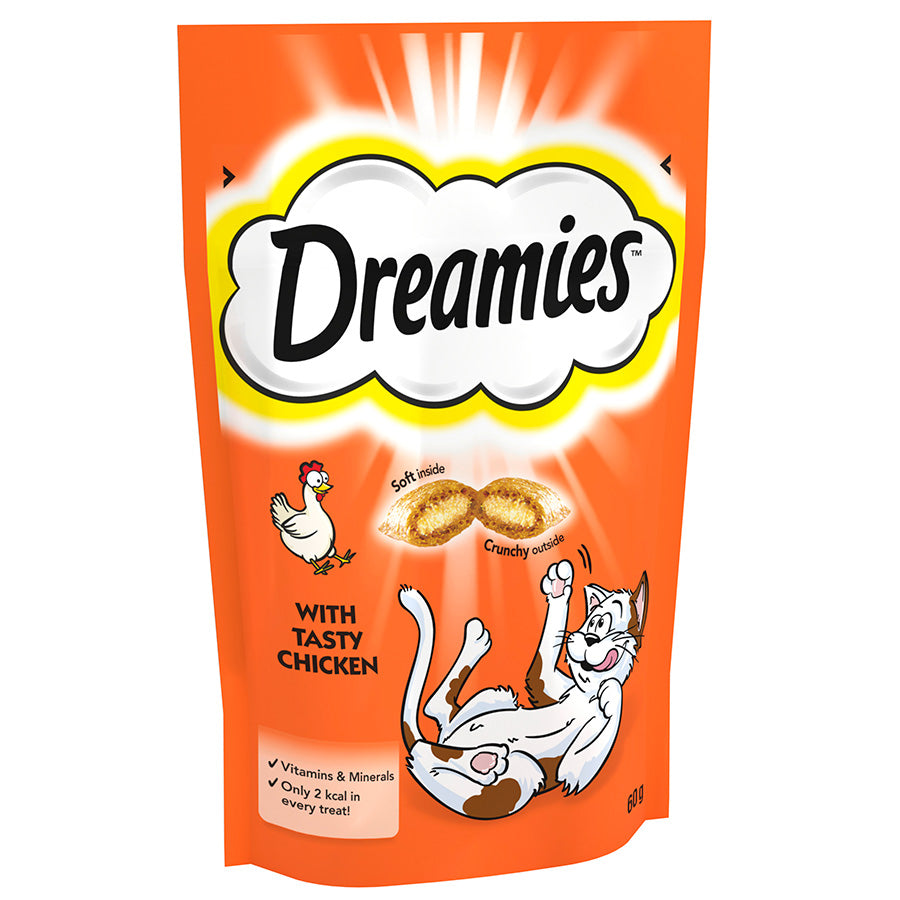 8 x Dreamies Katzensnack-Biskuits mit Huhn 60g
