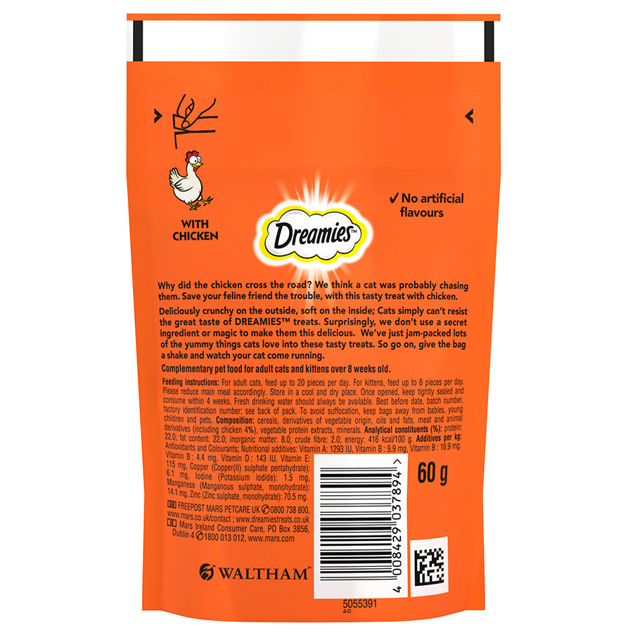8 x Dreamies Katzensnack-Biskuits mit Huhn 60g