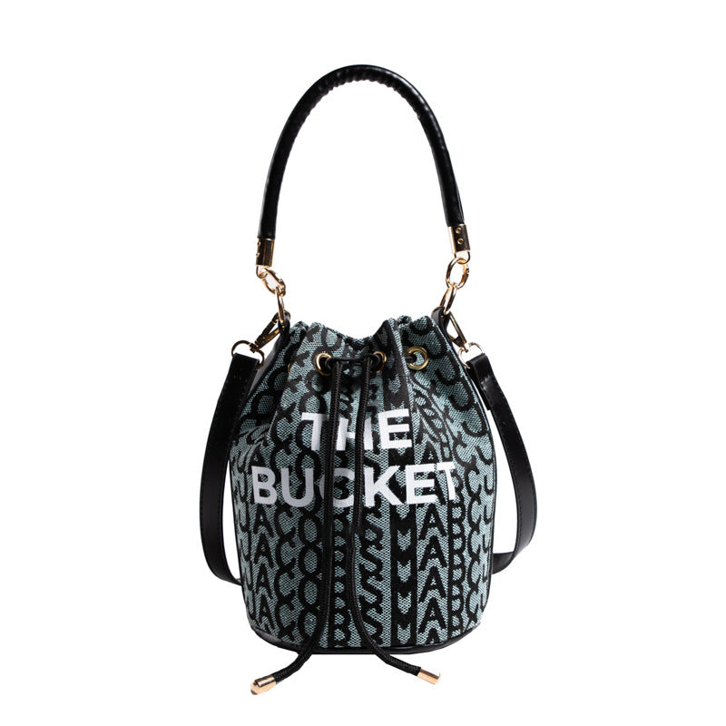 Fashion Alphabet Bucket Bag Retro Portable Messenger Bag