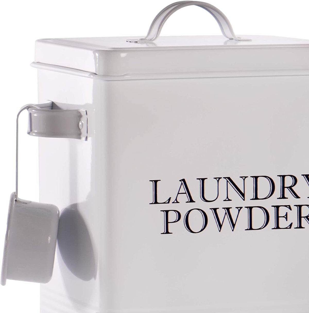 Laundry Powder Storage Tin with Scoop White | M&W
