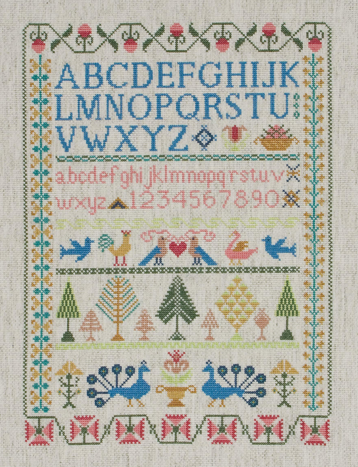 Anchor CC78962 Cross Stitch Kit: Victorian Sampler, Multi-Colour, 34.5 x 44.5cm
