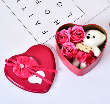Bear Soap Flower Gift Box Valentine's Day Gift