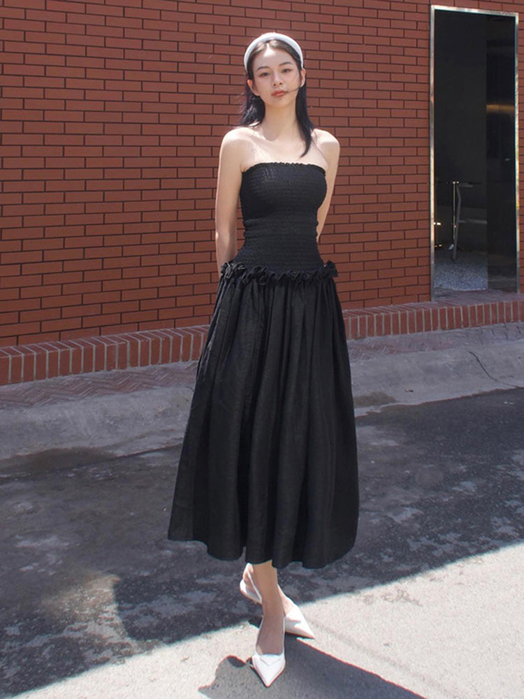 White One-shoulder Bustier Dress Women