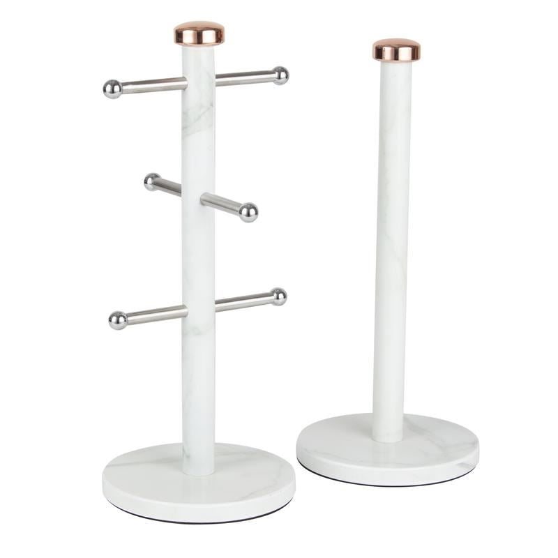 Tower Marble Rose Gold Mug Tree and Towel Pole