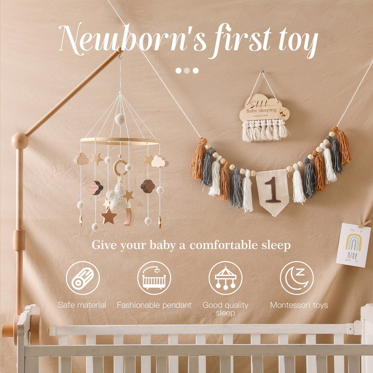 Star Moon Cloud Crib Pendant