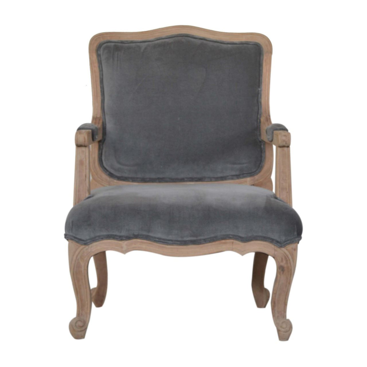 Artisan Grey Velvet French Style Chair