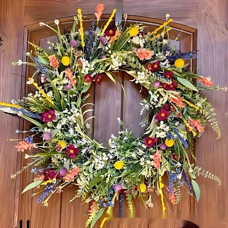 Simulated Plant Wildflower Wreath Ornament