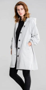 Long Sleeve Mid-length Trench Coat