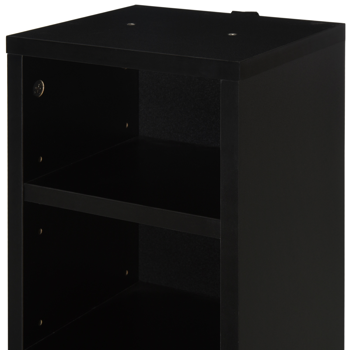 Set of 2 CD Media Display Shelf Unit Tower Rack Adjustable, Black