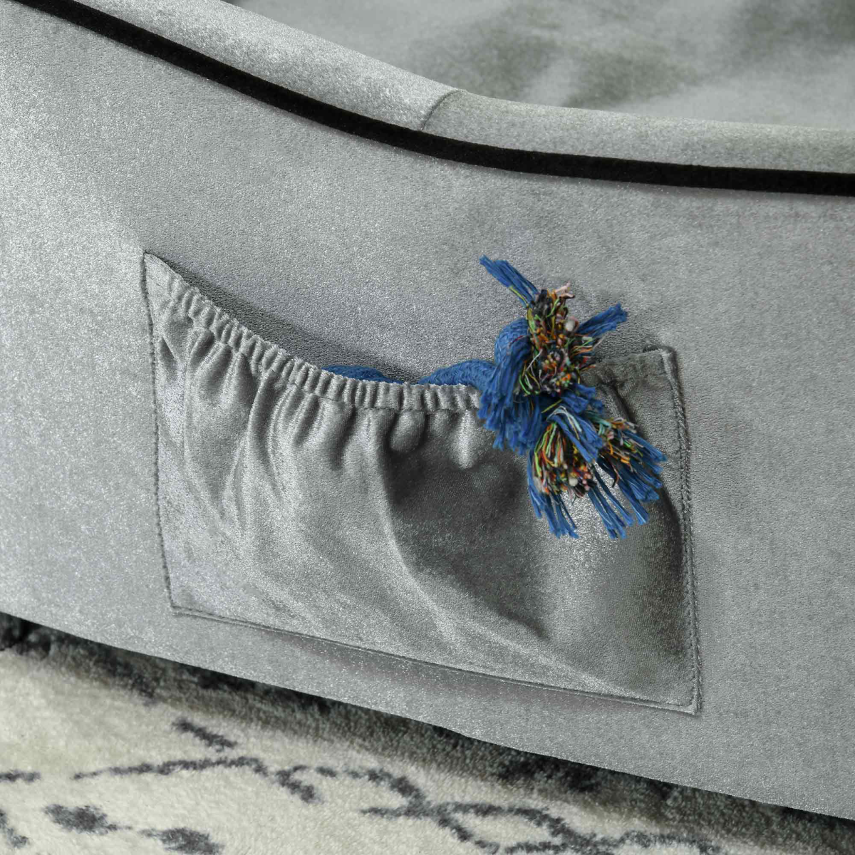 Modern Dog Sofa Couch Puppy Bed Kitten Lounge w/Storage Pocket Removable Cushion