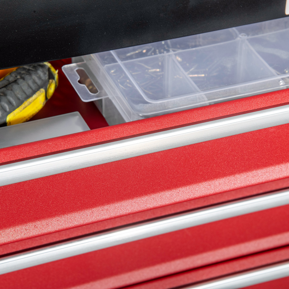 4 Drawer Tool Chest Lockable Tool Box w/ Ball Bearing Runners 51cmx22cmx39.5cm