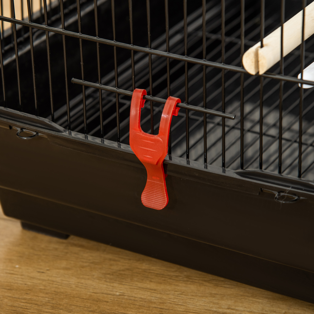 Metal Bird Cage for Budgies, Finches w/ Accessories, Toys, Tray, Handle - Black