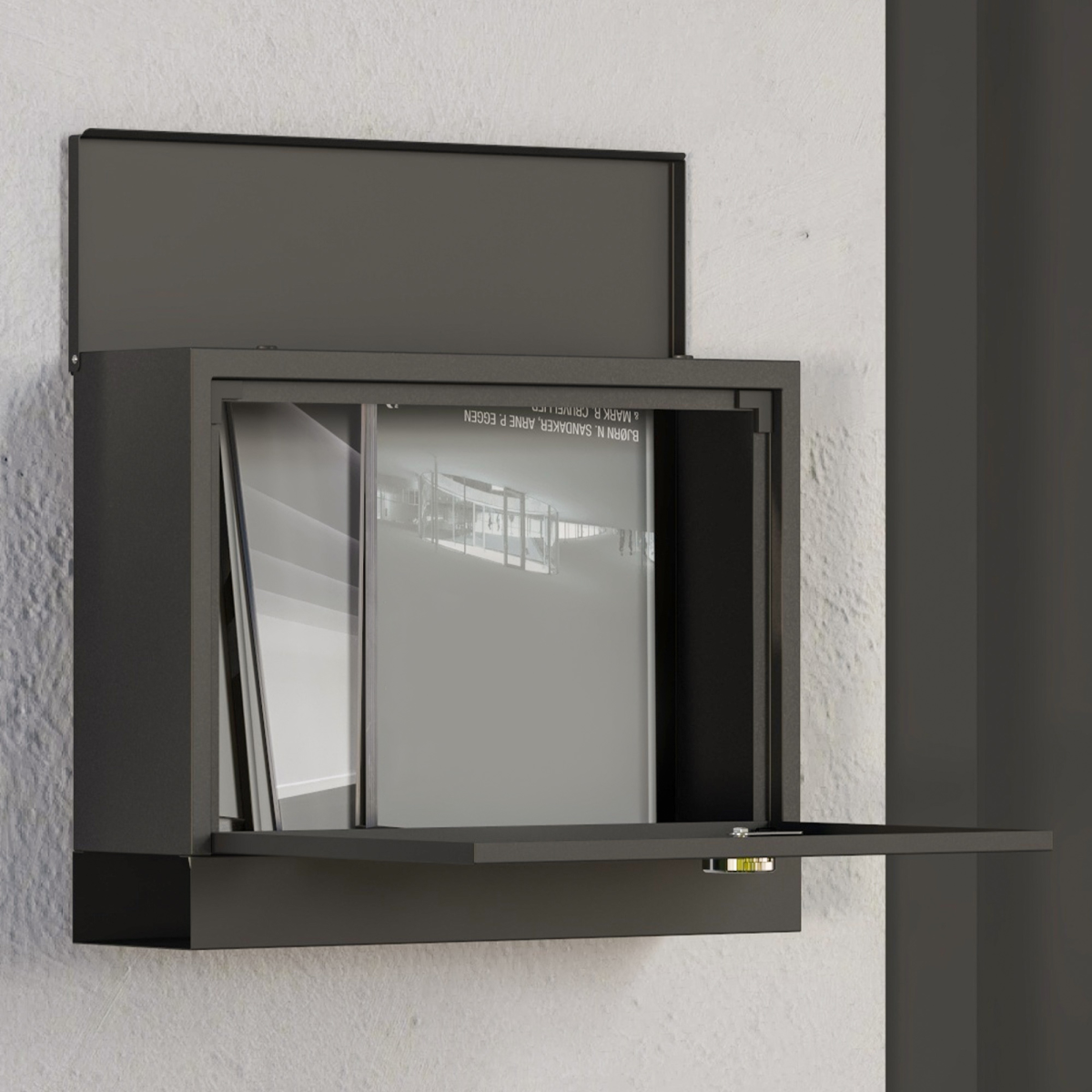 HOMCOM Wall Mounted Letterbox Mailbox with Windows and Keys Easy to Install