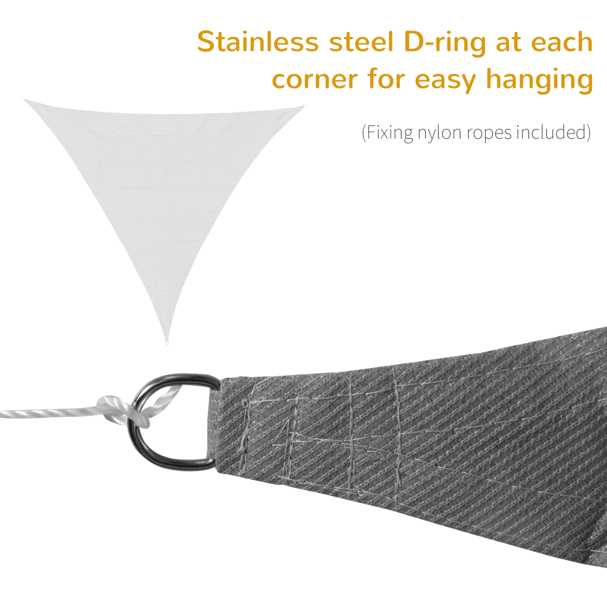 Triangle Sun Shade Sail  5x5x5m HDPE UV Block Charcoal