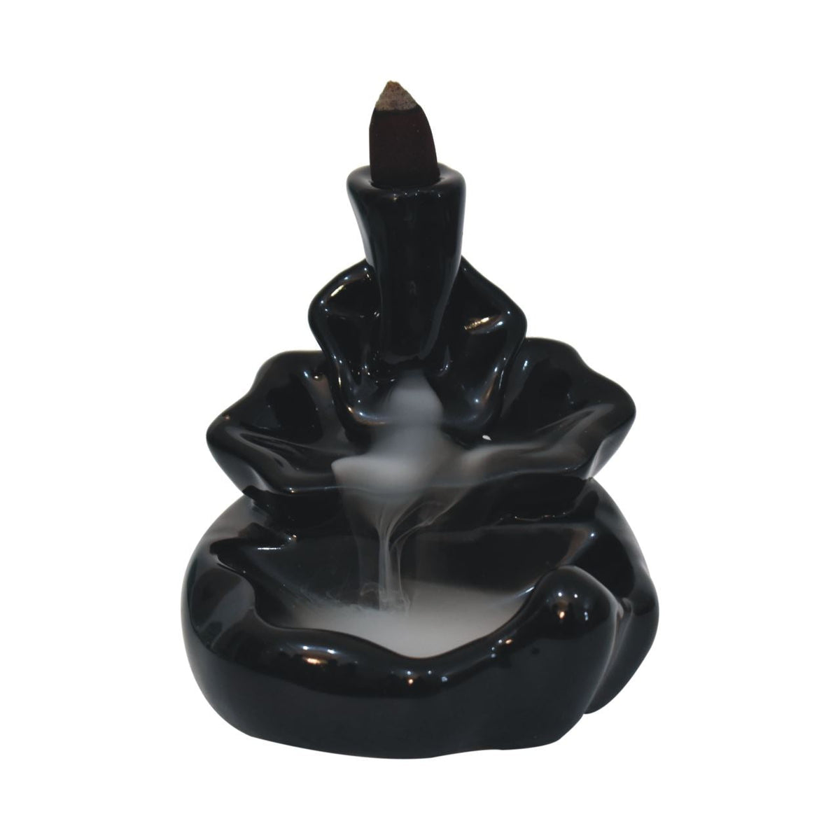Artisan Abstract Back Flow Burner Fountain Set - Cone Fragrances: Rose, Lavender, Jasmine, Tuberose, Incense Sticks: Amber, Lavender, Oudh and Woods