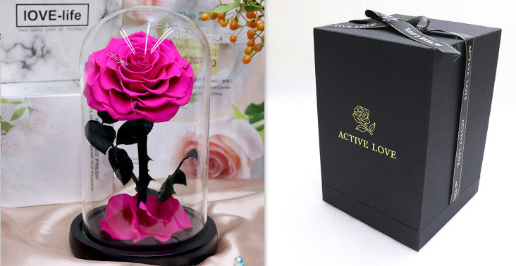 Glass Cover Tanabata Valentine's Day Immortal Rose Gift