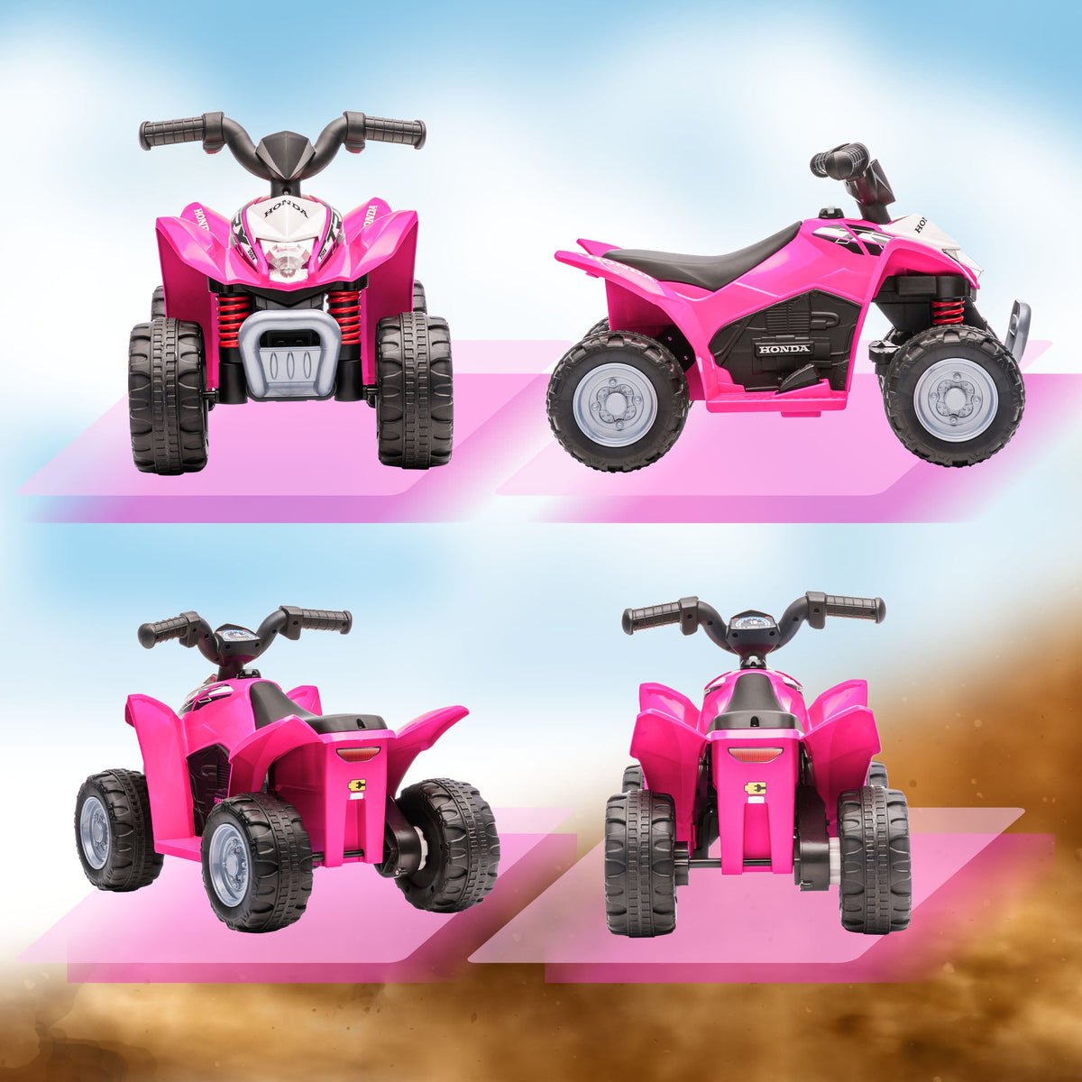 Honda Licensed Kids Electric Quad Bike 6V ATV Ride On 1.5-3 Years Pink