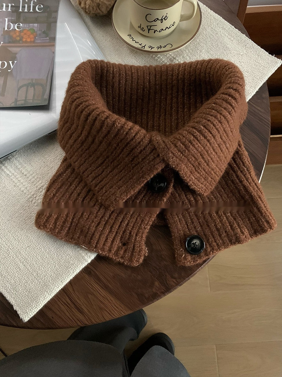 Women's Shawl Button Neck Warmer