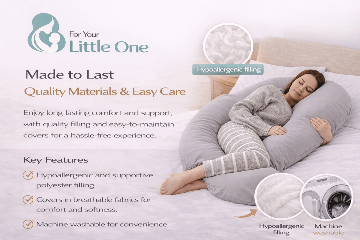 9 Ft Maternity Pillow And Case - Light Pink