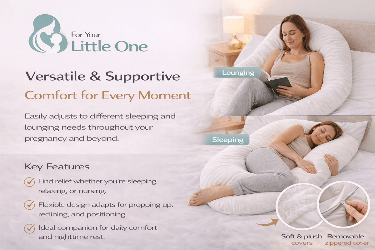 9ft Maternity Pillow with Removable Grey Case