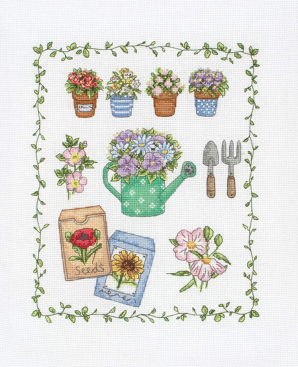 Anchor Cross Stitch Kit: My Garden, Multi-Colour, 20 x 24cm