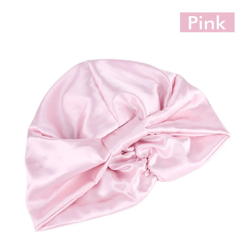 NEW Night Sleeping Cap Hair Women Bonnet Hat Head Cover Satin Turban Wrap Hats