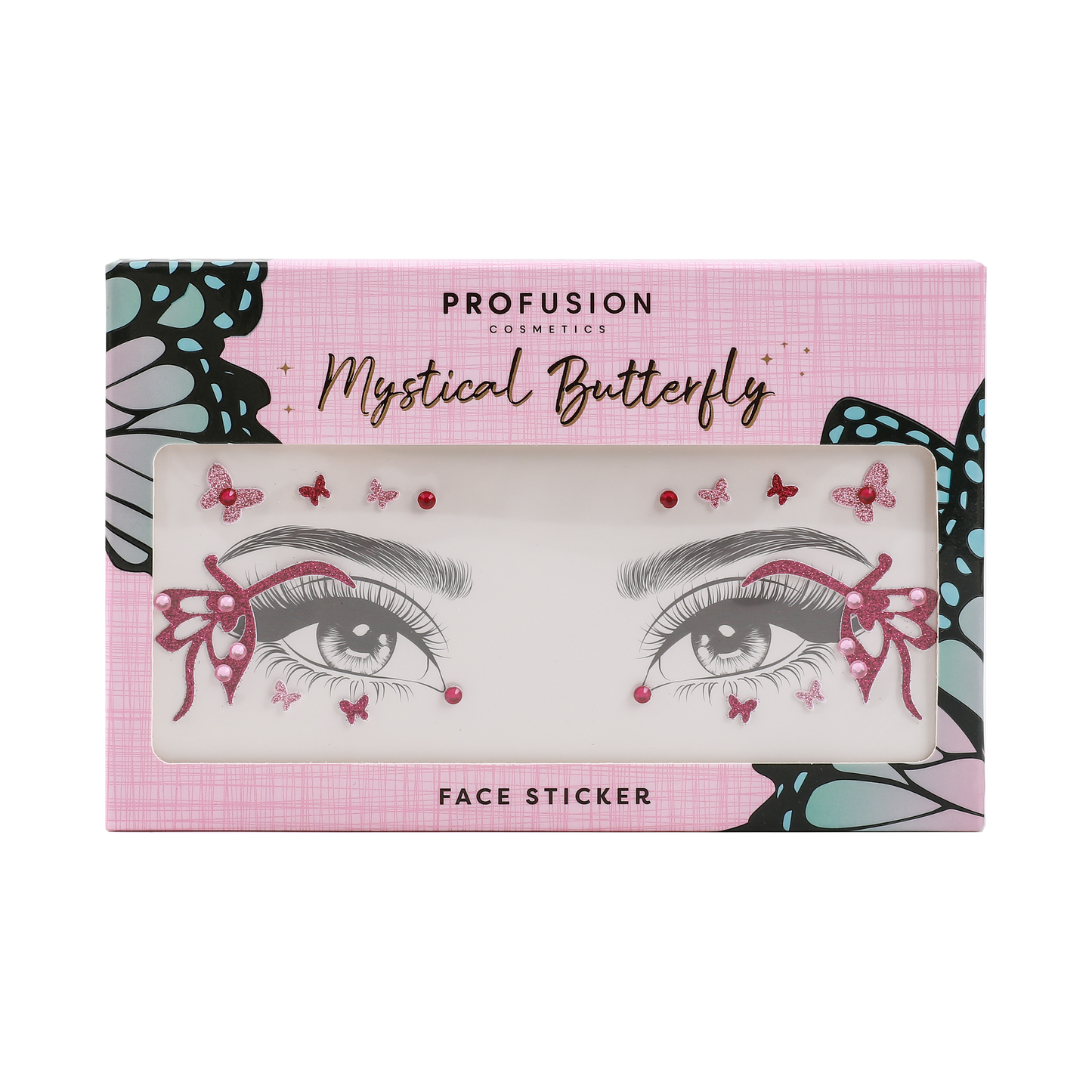 Mystical Butterfly Face Stickers | Self-Adhesive Vegan Gems