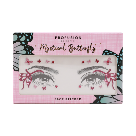 Mystical Butterfly Face Stickers | Self-Adhesive Vegan Gems