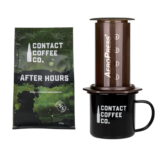 Coffee Care Package – Aeropress, Enamel Mug & Premium Coffee Bundle
