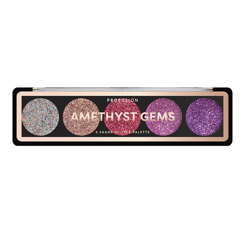 Glitter Gems 5-Shade Pressed Glitter Eyeshadow Palette | Vegan & Cruelty-Free