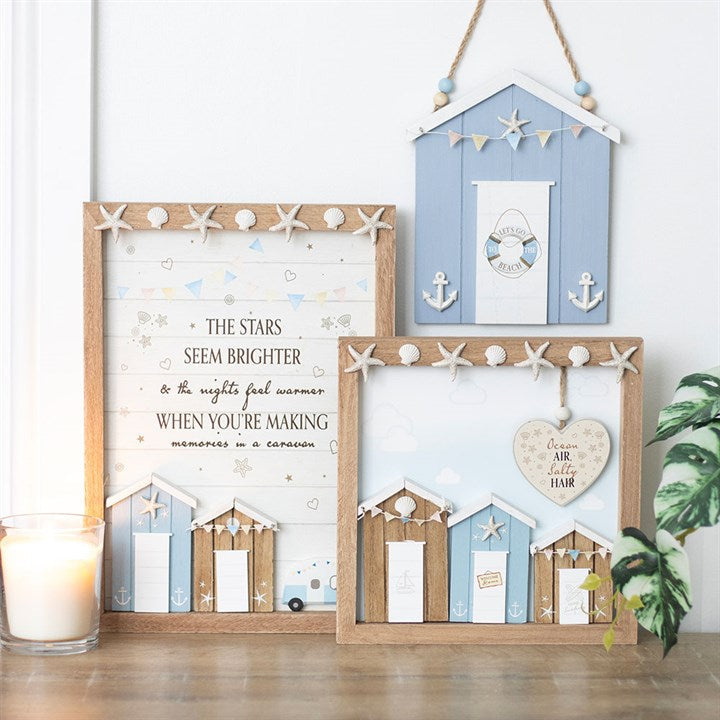 Ocean Air Salty Hair 3D Shell Beach Hut MDF Plaque