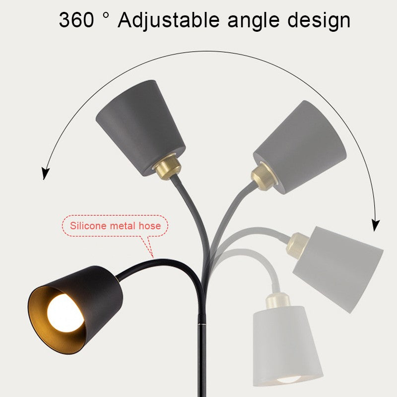 Adjustable Floor Lamp 720° Rotating Reading Light UK Plug Living Room Black White