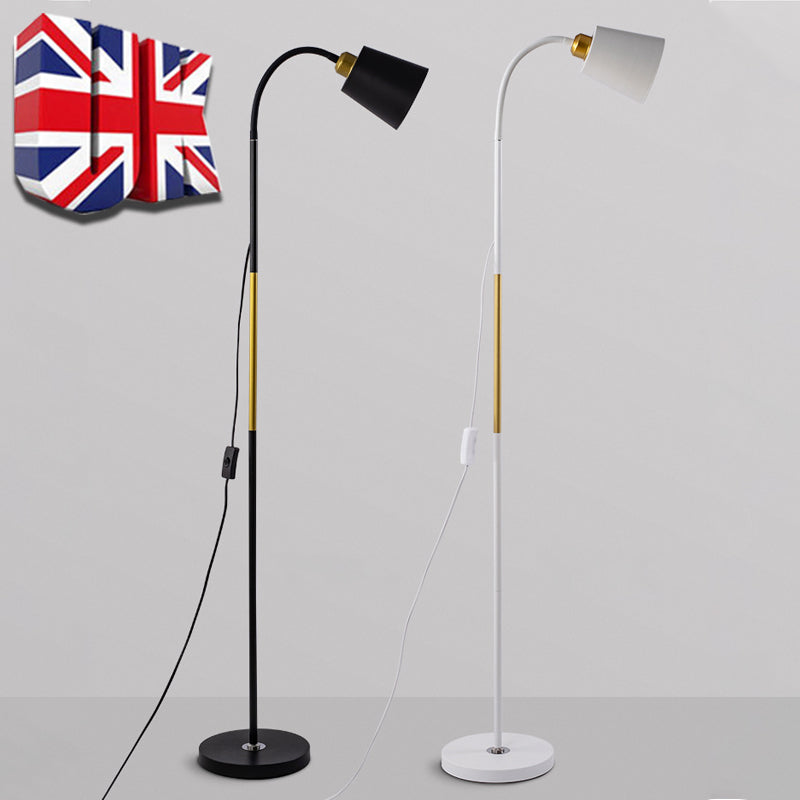 Adjustable Floor Lamp 720° Rotating Reading Light UK Plug Living Room Black White