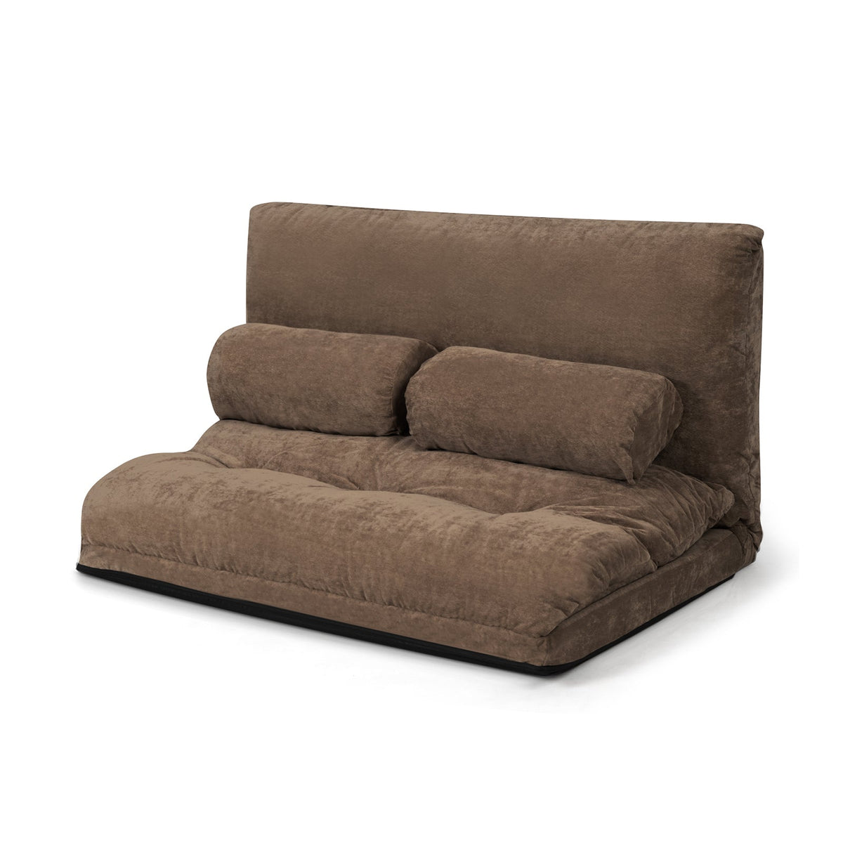 Convertible Floor Sofa Bed with 2 Waist Pillows-Beige