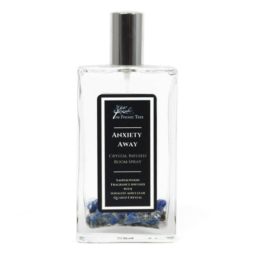 Anxiety Away Crystal Infused Room Spray | Sandalwood, Sodalite & Clear Quartz | 100ml