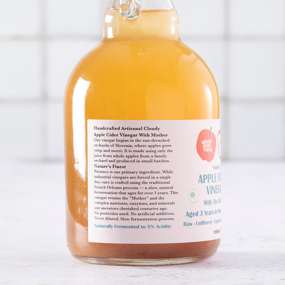 Natürlicher Apfelessig 2 x 1L mit „Mutter“ | Roh | Unpasteurisiert | Ungefiltert | GVO-frei