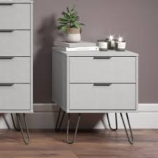 Augusta Grey 2 Drawer Bedside Cabinet