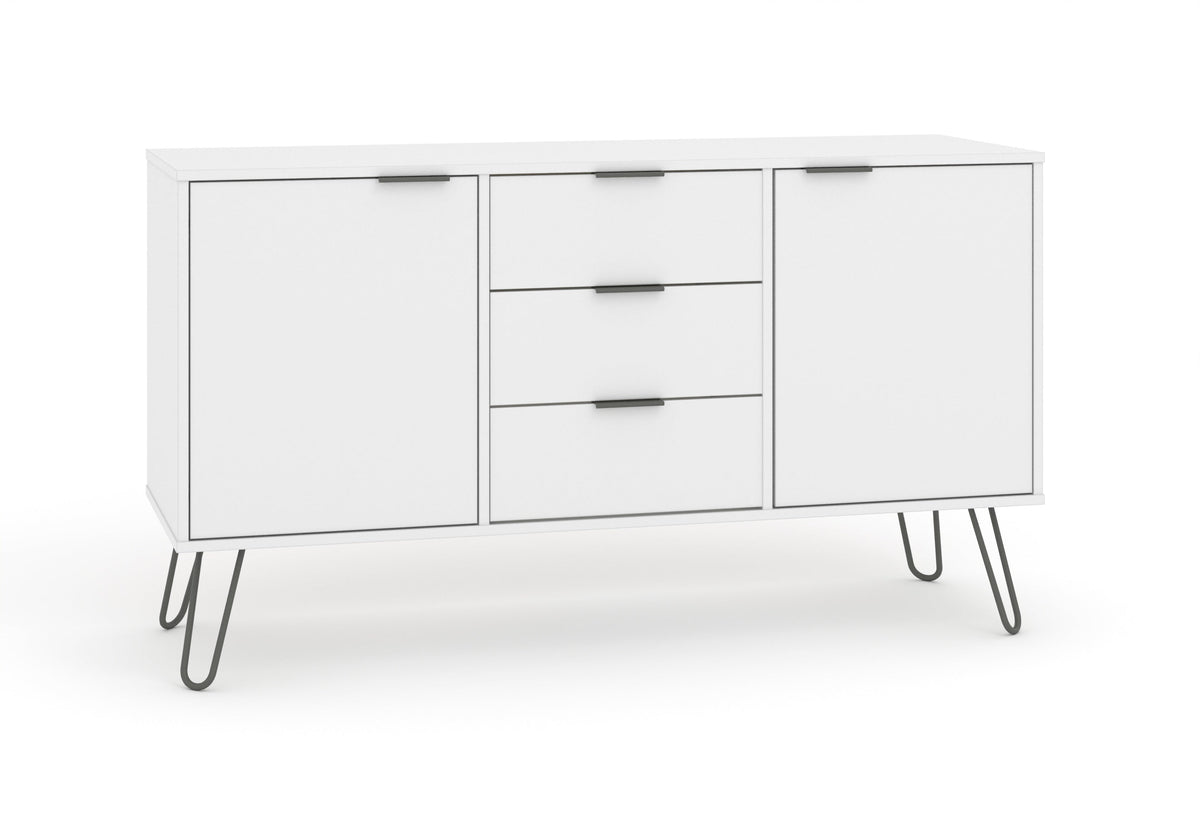 Augusta White Medium Sideboard With 2 Doors 3 Drawers