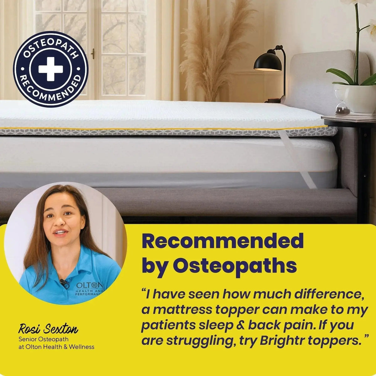 Brightr® Aurora Memory Foam Mattress Topper | Soft & Medium | 5 cm Reversible | Pressure Relief for Shoulder, Hip & Back