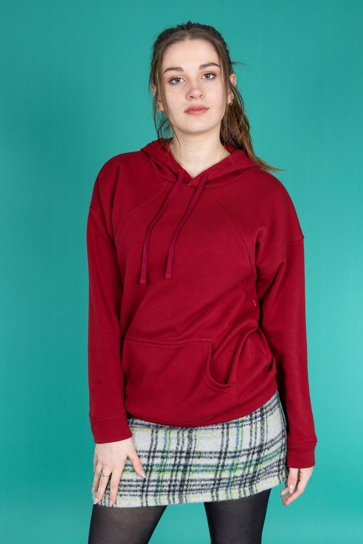 Fleece-Lined Nursing Hoodie - Burgundy | Award-Winning Breastfeeding Hoodie